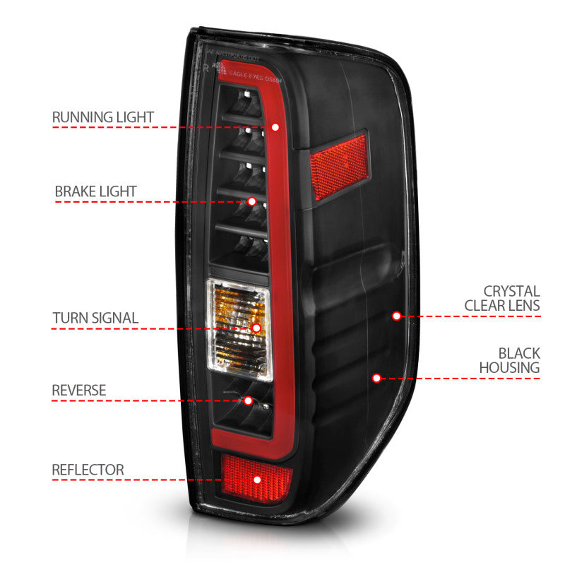 ANZO 2005-2021 Nissan Frontier LED Taillights Black Housing/Clear Lens 311443 311443 Photo - Unmounted