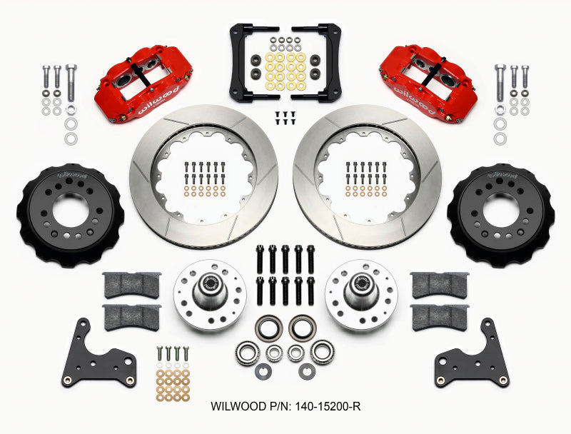 Wilwood Narrow Superlite 6R Front Hub Kit 14.00in Red 65-72 CDP C Body -Drum 140-15200-R 140-15200-R Photo - Primary