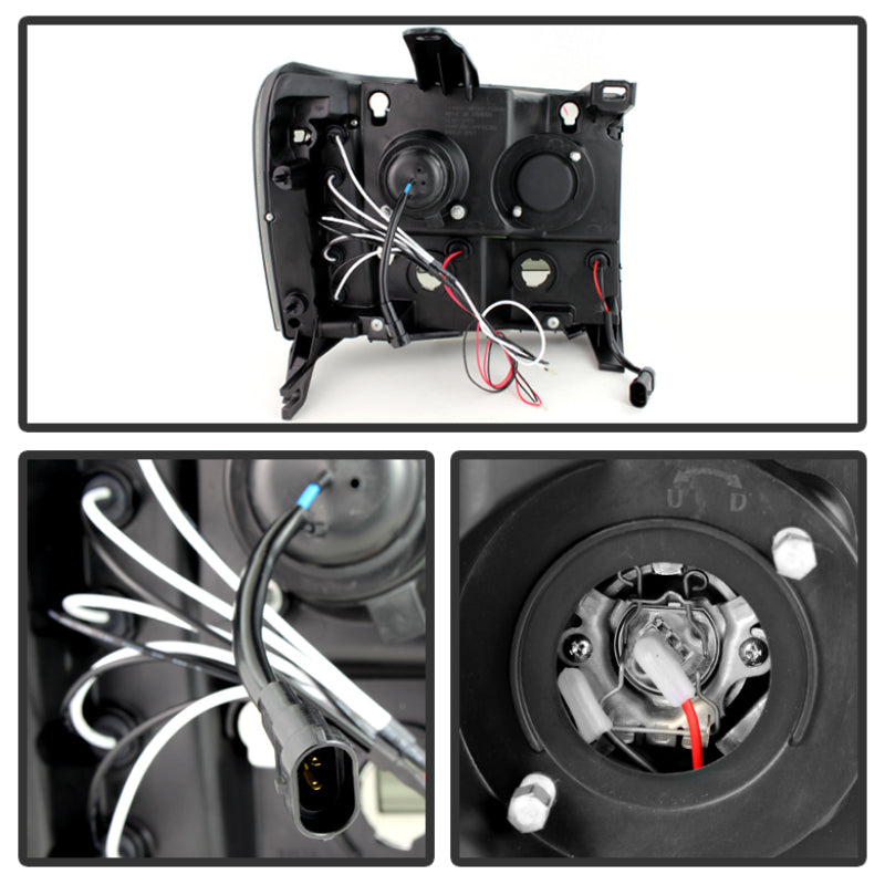 Spyder GMC Sierra 1500/2500 07-13 Projector Headlights LED Halo- LED Blk Smke PRO-YD-GS07-HL-BSM 5078506 5078506 User 1