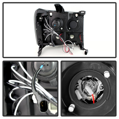 Spyder GMC Sierra 1500/2500 07-13 Projector Headlights LED Halo- LED Blk Smke PRO-YD-GS07-HL-BSM 5078506 5078506 User 1