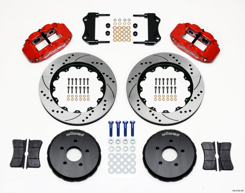 Wilwood Narrow Superlite 6R Front Hat Kit 14.00in Drill Red Nissan 350Z/Fiti G35 140-9192-DR 140-9192-DR Photo - Primary
