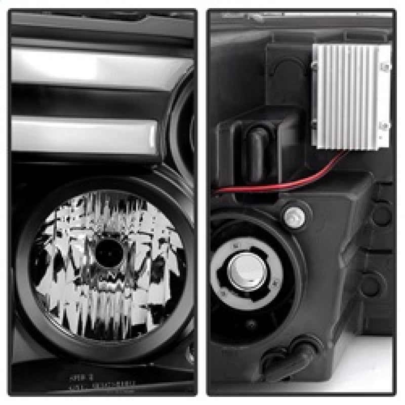 Spyder Dodge Ram 09-12 Projector Headlights Light Bar DRL Black PRO-YD-DR09-LBDRL-BK 5081001 5081001 Photo - Unmounted