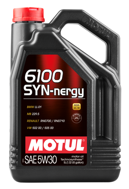 Motul 5L Technosynthese Engine Oil 6100 SYN-NERGY 5W30 - VW 502 00 505 00 - MB 229.5 4x5L 107972 107972 Photo - Primary
