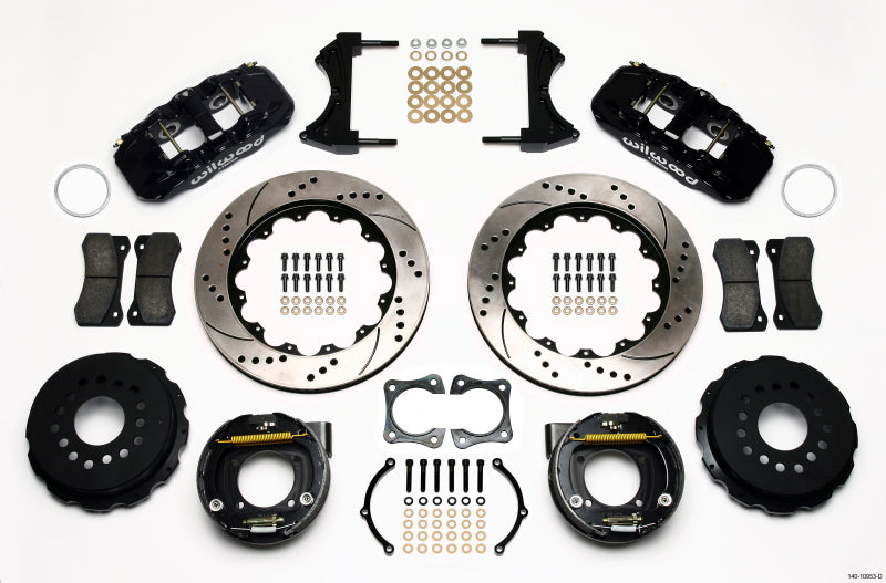 Wilwood AERO4 Rear P-Brake Kit 14.00in Drilled 58-64 Olds/Pontiac Ends 2.81in Offset 140-10953-D 140-10953-D Photo - Primary