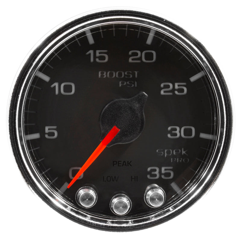 Autometer Spek-Pro Gauge Boost 2 1/16in 35psi Stepper Motor W/Peak & Warn Black/Chrome P30331 P30331 User 2