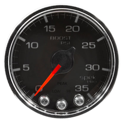 Autometer Spek-Pro Gauge Boost 2 1/16in 35psi Stepper Motor W/Peak & Warn Black/Chrome P30331 P30331 User 2