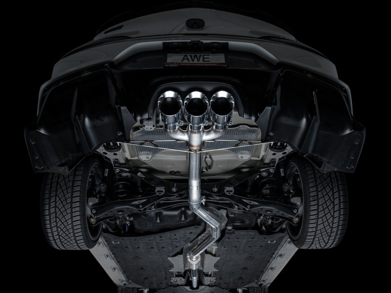 AWE Tuning 2024 Acura Integra Type S DE5 FWD Track Edition Exhaust w/ Triple Chrome Silver Tips 3020-52335 3020-52335 Photo - Mounted
