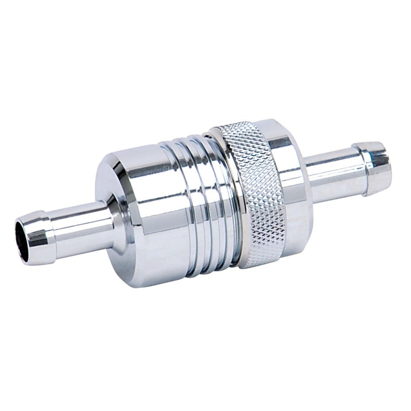 Russell Performance Chrome Street Fuel Filter (3in Length 1-1/8in diameter 3/8in inlet/outlet) 645120 645120 Photo - Primary