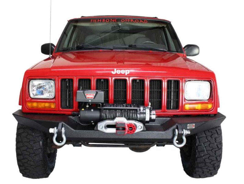 Fishbone Offroad Cherokee XJ Front Winch Bumper W/O Grille Guard Bullhead Steel - Blk Txtrd Pwdrcoat FB22059 FB22059 Photo - lifestyle view