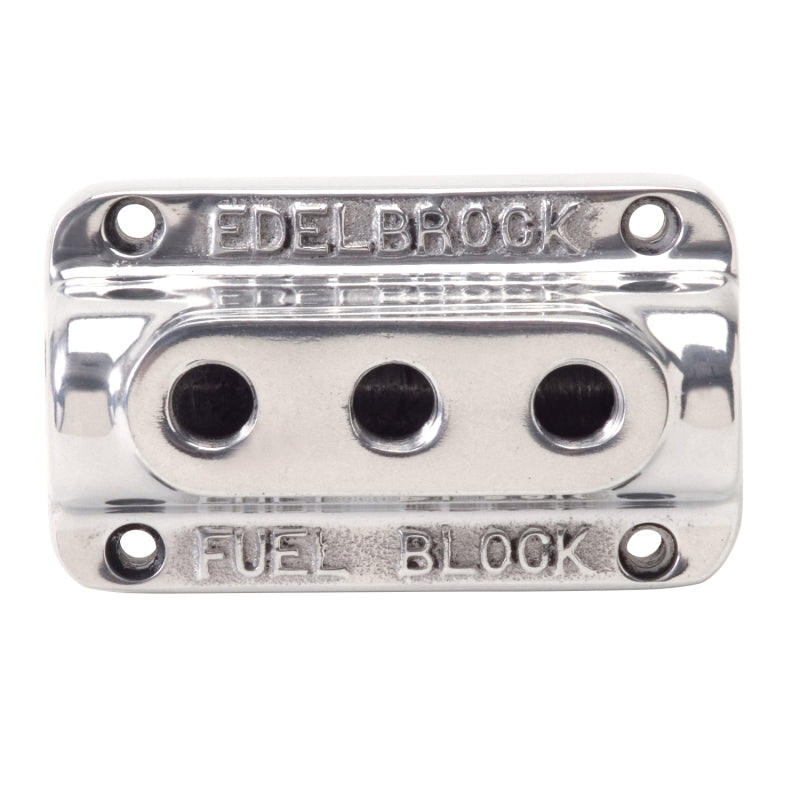 Edelbrock Fuel Block Triple Polished 12851 12851 Photo - Primary