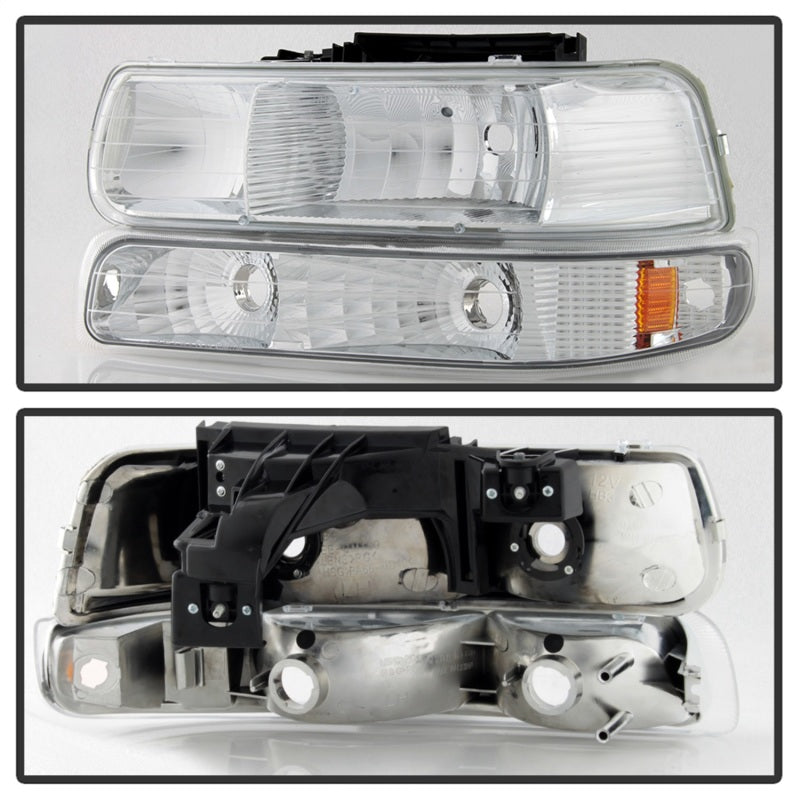 SPYDER Xtune Chevy TahOE 00-06 Amber Crystal Headlights w/ Bumper Lights Chrome HD-JH-CSIL99-SET-AM-C 5064226 5064226 Photo - Unmounted