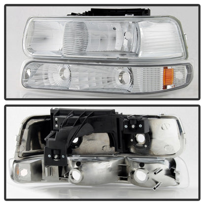 SPYDER Xtune Chevy TahOE 00-06 Amber Crystal Headlights w/ Bumper Lights Chrome HD-JH-CSIL99-SET-AM-C 5064226 5064226 Photo - Unmounted