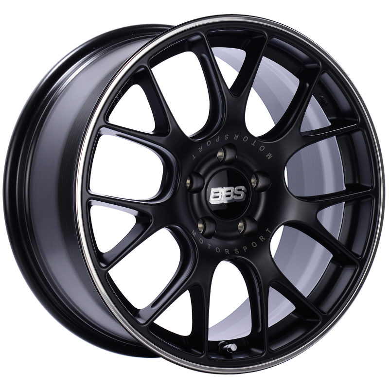BBS CH-R 18x8.5 5x112 ET38 Satin Black Polished Rim Protector Wheel -82mm PFS/Clip Required CH146BPO CH146BPO Photo - Primary