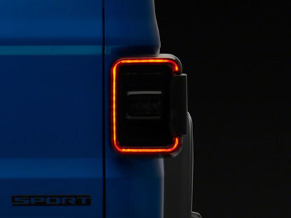 Raxiom 20-23 Jeep Gladiator JT w/ Factory Halogen LED Tail Lights- Blk Housing (Smoked Lens) JG10490 JG10490 Photo - Close Up