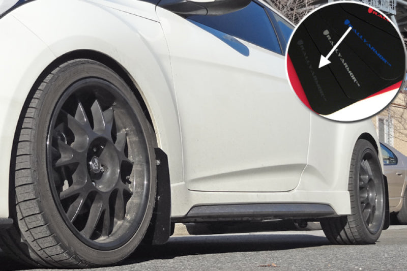 Rally Armor 12-13 Hyundai Veloster UR Black Mud Flap w/ Grey Logo MF24-UR-BLK/GRY User 1