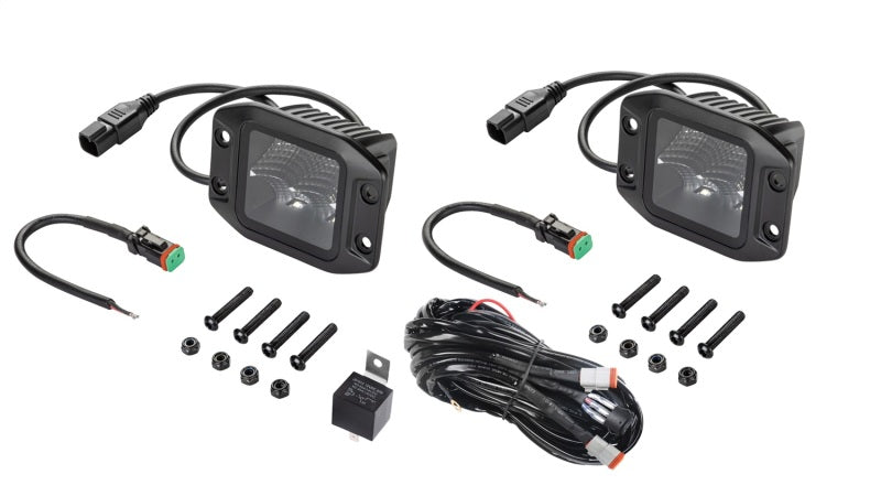 Hella Universal Black Magic 3.2in L.E.D. Cube Kit - Flood Beam (Flush Mount) 358176831 358176831 Photo - Primary