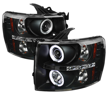 Spyder Chevy Silverado 1500 07-13 Projector Headlights CCFL Halo LED Blk PRO-YD-CS07-CCFL-BK 5033864 5033864 Photo - Primary