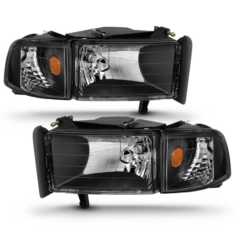 Anzo Black Crystal Headlights 1994-2001 Dodge Ram 1500 111067 Photo - Unmounted