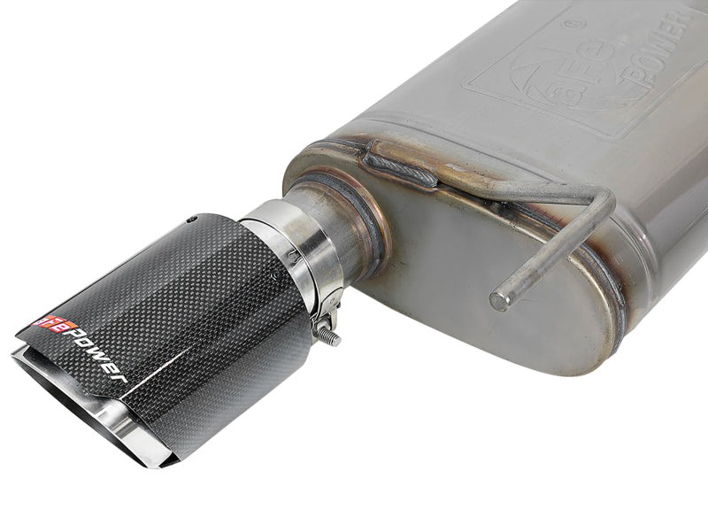 aFe MACH Force Xp SS Axle Back Exhaust System w/ Carbon Fiber Tips 15-17 Ford Mustang GT V8-5.0L 49-43105-C 49-43105-C Photo - Unmounted