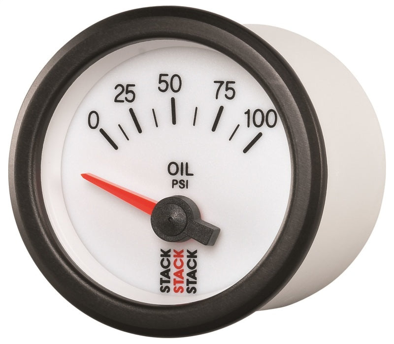 Autometer Stack 52mm 0-100 PSI 1/8in NPTF Electric Oil Pressure Gauge - White ST3252 ST3252 User 2