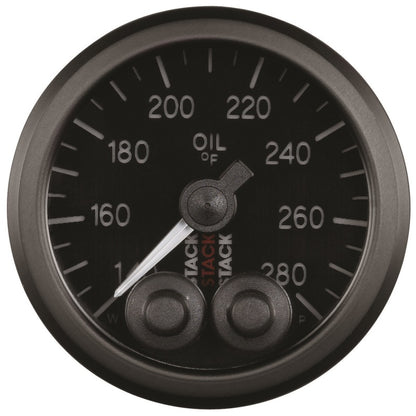 Autometer Oil Temp, Pro-control, 52mm, Blk, 140-280 °f, Stepper Motor, 1/8" Nptf ST3510 User 2