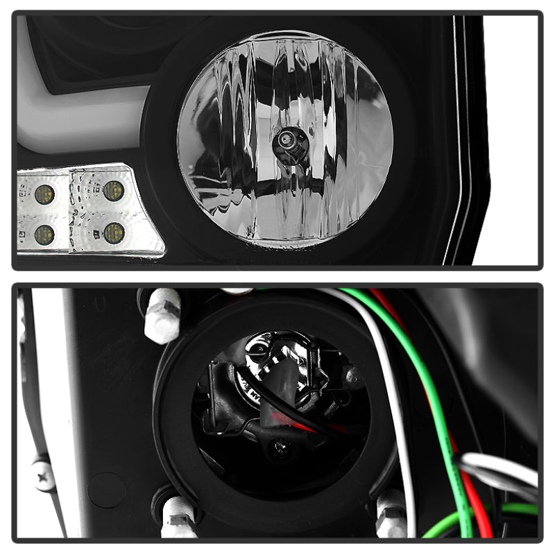 Spyder GMC Sierra 14-16 Projector Headlights Light Bar DRL Blk PRO-YD-GS14V2-LBDRL-BK 5080851 5080851 User 1