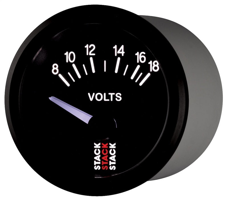 Autometer Stack Instruments 52mm 8-18V Electric Battery Voltage Gauge - Black ST3216 ST3216 User 3