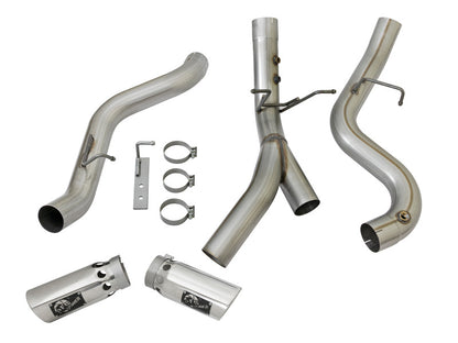 aFe Polished Large Bore-HD 4" 409 SS DPF-Back Exhaust 17 GM Diesel Trucks 49-44086-P Photo - Unmounted