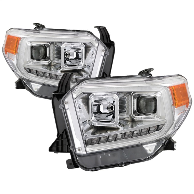 SPYDER xTune 14-17 Toyota Tundra DRL LED Light Bar Projector Headlights - Chrome (PRO-JH-TTU14-LB-C) 9043048 9043048 Photo - Primary
