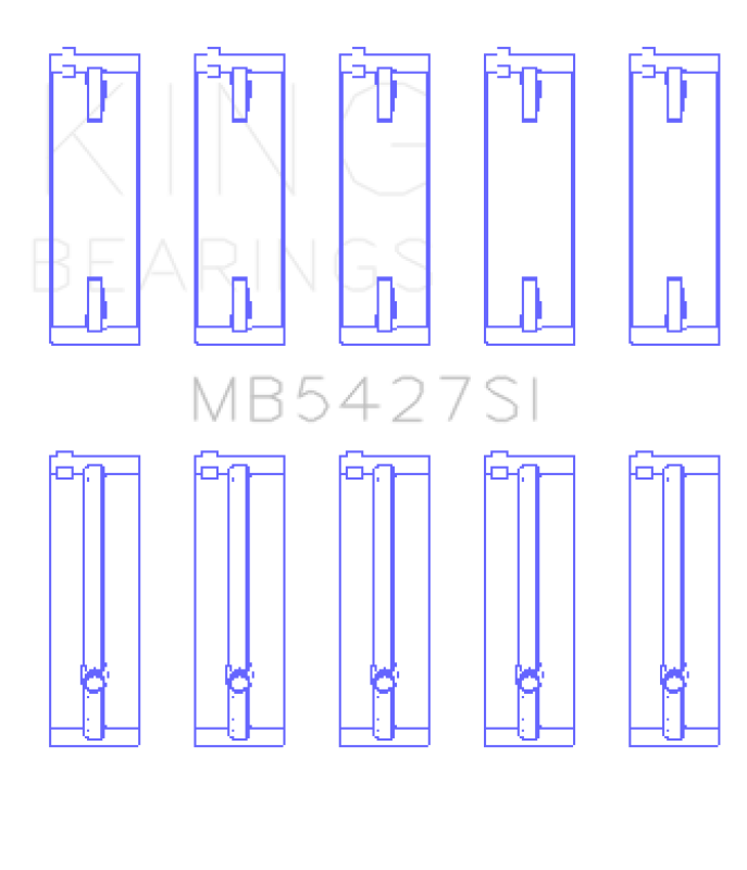 King Engine Bearings Honda L13A4/L15A (Size +0.25mm) Main Bearing Set MB5427SI0.25 MB5427SI0.25 Photo - Primary