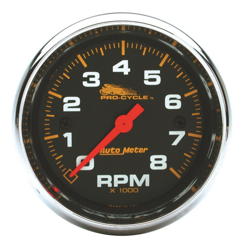 Autometer Pro-Cycle Gauge Tach 2 5/8in 8K Rpm 2&4 Cylinder Black 19304 19304 Photo - Primary