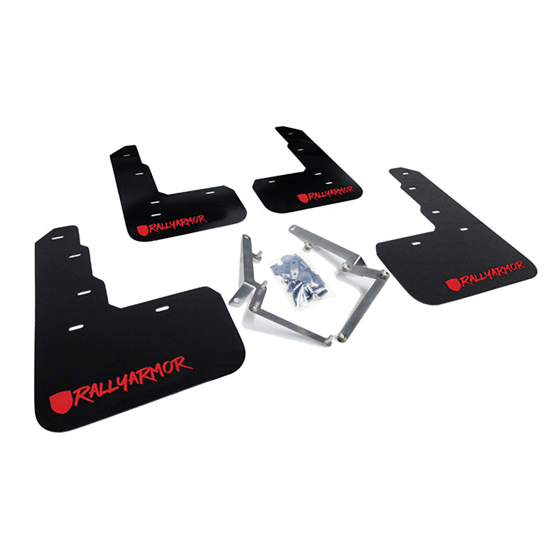 Rally Armor 17-18 Honda Civic Type R (Type R Only) UR Black Mud Flap w/ Red Logo and Altered Font MF47-UR-BLK/RD-X MF47-UR-BLK/RD-X Photo - Primary