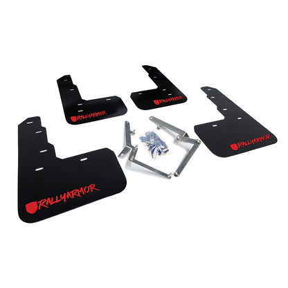Rally Armor 17-18 Honda Civic Type R (Type R Only) UR Black Mud Flap w/ Red Logo and Altered Font MF47-UR-BLK/RD-X MF47-UR-BLK/RD-X Photo - Primary
