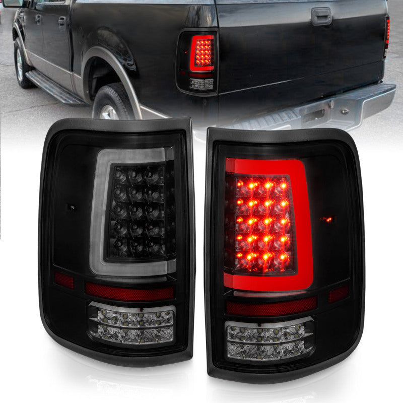 ANZO 2004-2006 Ford F-150 LED Tail Lights w/ Light Bar Black Housing Smoke Lens 311343 311343 Photo - Primary