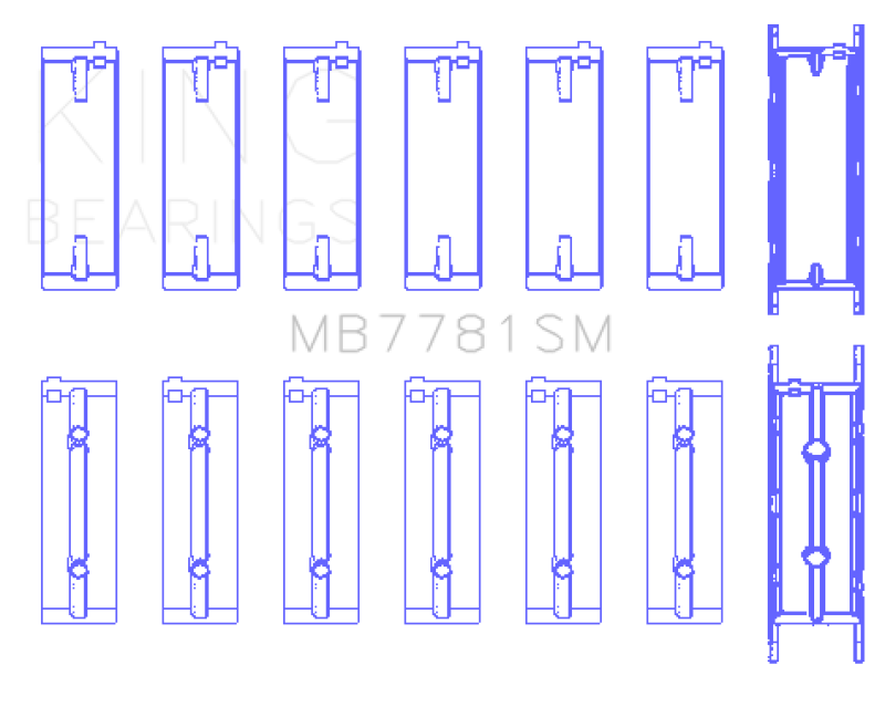 King Engine Bearings King BMW N57 D30 A/B/C / N57N / N57S (Size STD) Main Bearing Set MB7781SM MB7781SM Photo - Primary