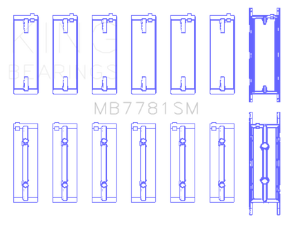 King Engine Bearings King BMW N57 D30 A/B/C / N57N / N57S (Size STD) Main Bearing Set MB7781SM MB7781SM Photo - Primary