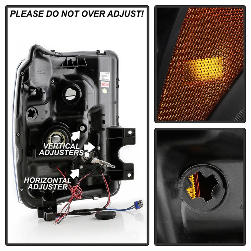 Spyder Ford Super Duty 11-16 Projector Headlights LEDHalo DRL All Black PRO-YD-FS11-HL-BKV2 5086013 5086013 Photo - Unmounted