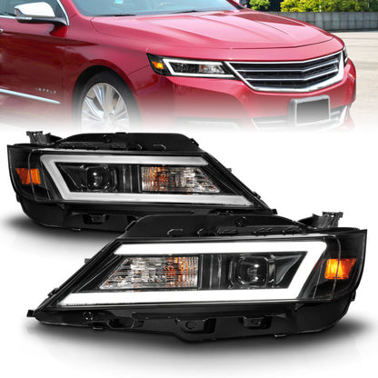 ANZO 14-20 Chevrolet Impala Square Projector LED Bar Headlights w/ Black Housing 121574 121574 Photo - Primary