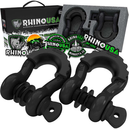 Rhino USA 3/4In D-Ring Shackle Set (2-Pack) Matte Black RNO-MATTE-SHACK RNO-MATTE-SHACK Photo - Primary