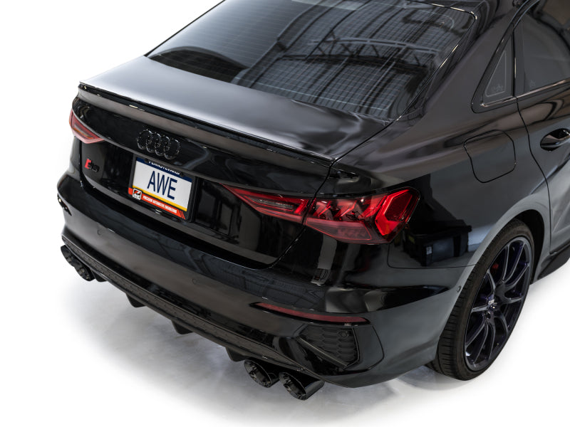 AWE Tuning AWE 22-24 Audi 8Y S3 Touring Edition Exhaust - Diamond Black Tips 3015-43897 3015-43897 Photo - Mounted