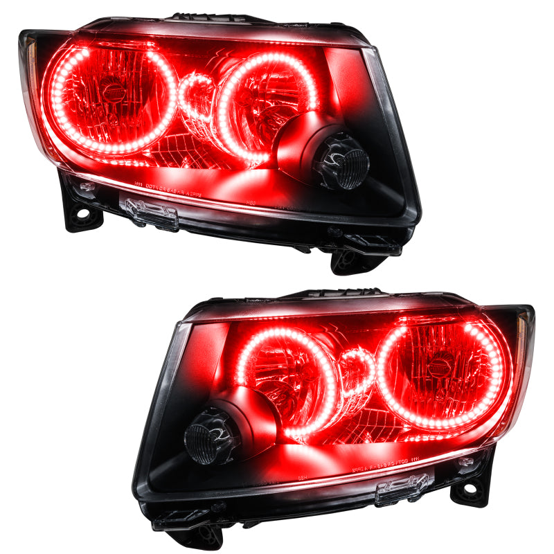 ORACLE Lighting Oracle 11-13 Jeep Grand Cherokee Pre-Assembled Halo Headlights (Non HID) Chrome - Red 7070-003 7070-003 Photo - Primary