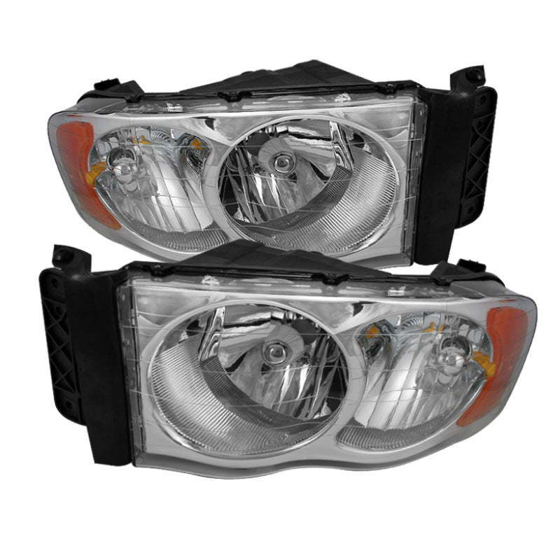 SPYDER Xtune Dodge Ram 1500 02-05 Amber Crystal Headlights Chrome HD-JH-DR02-AM-C 5064486 5064486 Photo - Primary