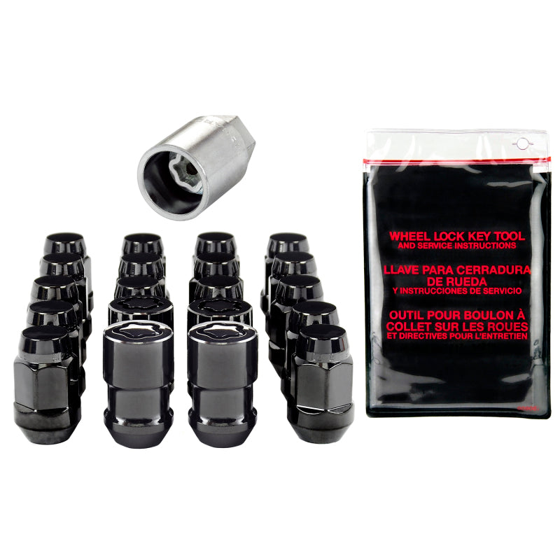 McGard 5 Lug Hex Install Kit w/Locks (Cone Seat Nut / Bulge) M12X1.5 / 3/4 Hex / 1.45in. L - Black 84538 84538 Photo - Primary