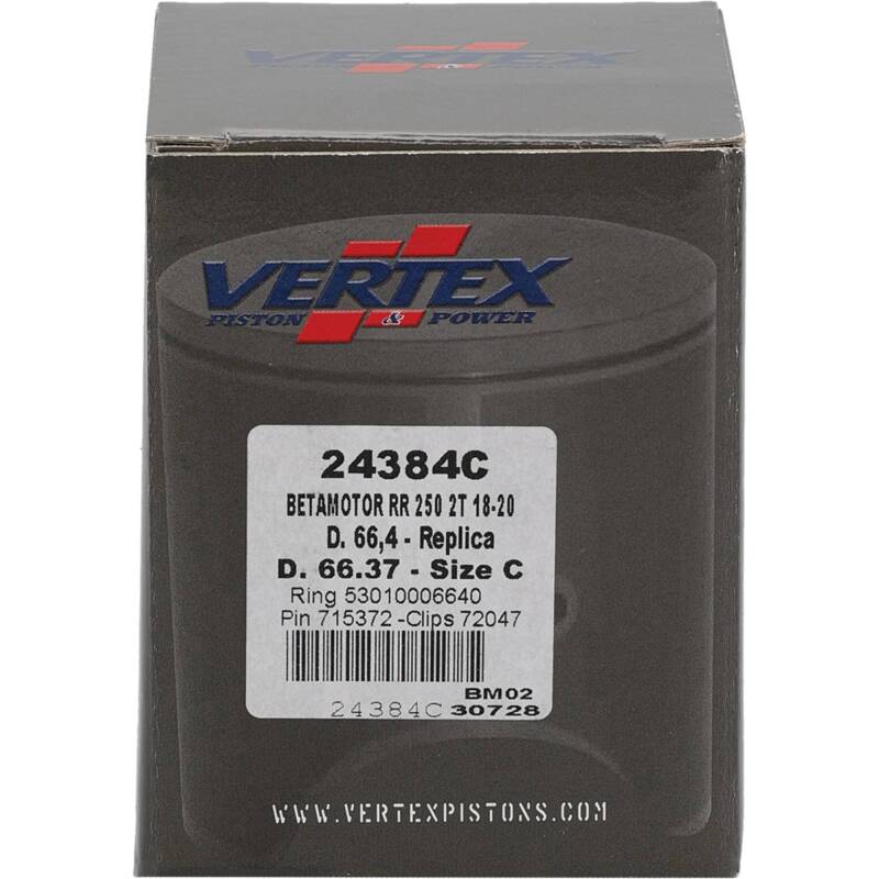 Vertex Pistons Vertex Piston 18-24 Beta RR 2T 250 250cc Cast Replica Piston Kit 24384C 24384C Photo - Primary