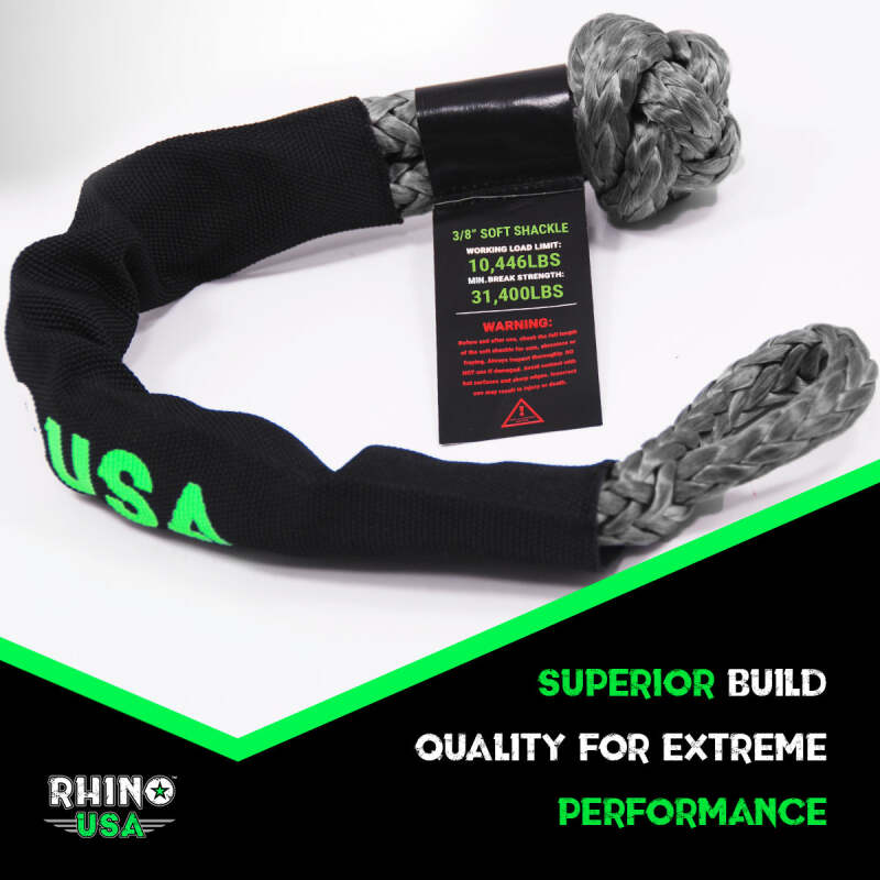 Rhino USA Synthetic Soft Shackle (2Pk 3/8InX22In) (Gray) SFTSHACK38-GRY-2 SFTSHACK38-GRY-2 User 2