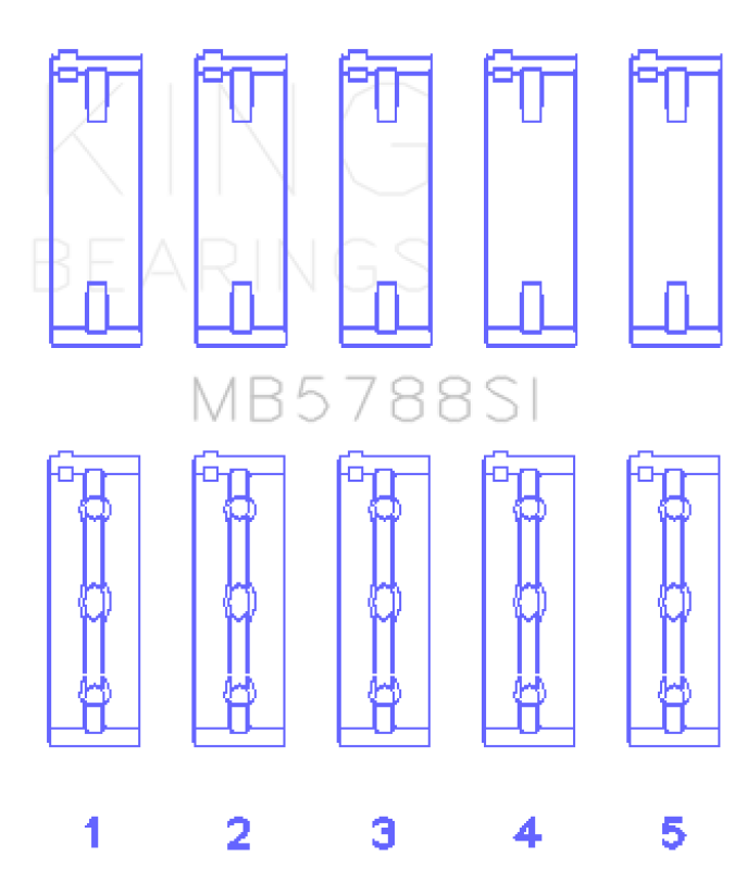 King Engine Bearings Suzuki J24B (Size +0.25mm) Main Bearing Set MB5788SI0.25 MB5788SI0.25 Photo - Primary