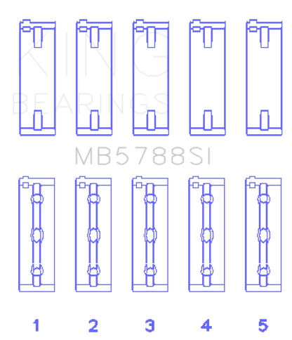 King Engine Bearings Suzuki J24B (Size +0.25mm) Main Bearing Set MB5788SI0.25 MB5788SI0.25 Photo - Primary