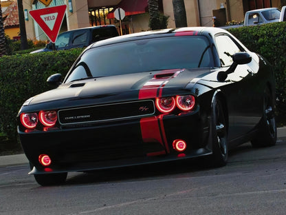ORACLE Lighting Oracle 08-14 Dodge Challenger Dynamic Surface Mount Headlight/Fog Light Halo Kit COMBO - ColorSHIFT 1458-332 1458-332 Photo - lifestyle view