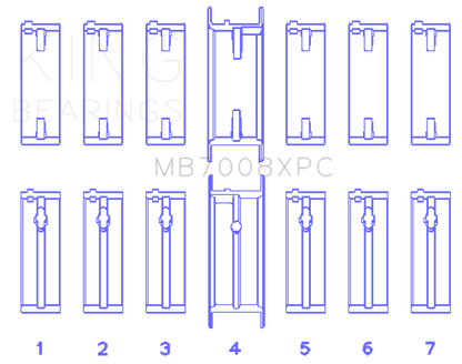 King Engine Bearings King Nissan 2.5L RB25DET 24V (Size .026) Coated Performance Main Bearing Set MB7008XPC.026 MB7008XPC.026 Photo - Primary