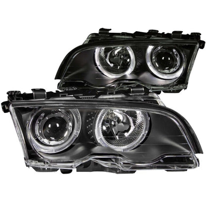 Anzo 1999-2001 BMW 3 Series E46 Projector Headlights w/ Halo Black 121015 Photo - Primary